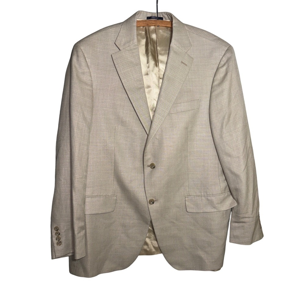 Hart Schaffner Marx Mens 46R Tan Textured Two Button Blazer Sport Coat Dillard's